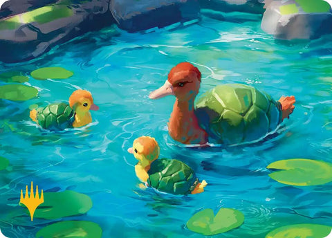 Turtle-Duck Art Card (Gold-Stamped Planeswalker Symbol) [Avatar: The Last Airbender Art Series] - The Mythic Store | 24h Order Processing