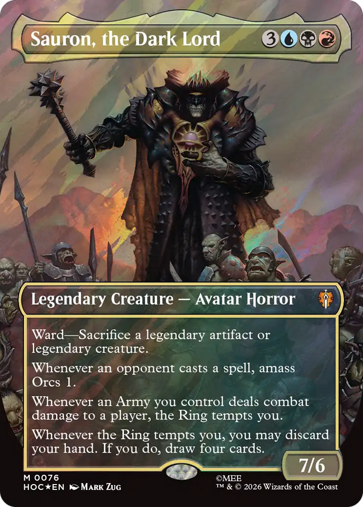 Sauron, the Dark Lord (Borderless) (Surge Foil) [The Hobbit] - The Mythic Store | 24h Order Processing