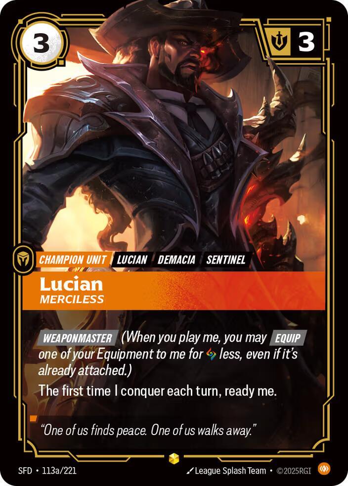 Lucian - Merciless (Alternate Art) (113a/221) [Spiritforged] - The Mythic Store | 24h Order Processing