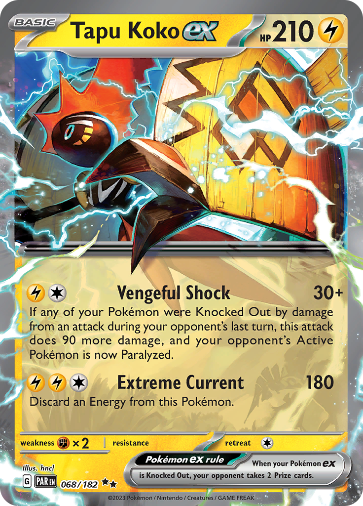 Tapu Koko ex (068/182) [Scarlet & Violet: Paradox Rift] - The Mythic Store | 24h Order Processing