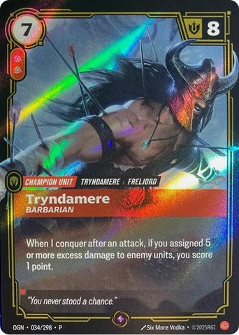 Tryndamere - Barbarian (034/298) [Riftbound Organized Play Promotional Cards] - The Mythic Store | 24h Order Processing