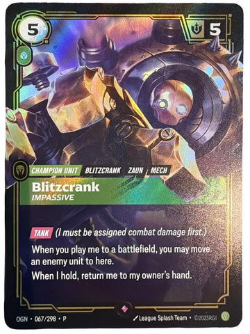 Blitzcrank - Impassive (067/298) [Riftbound Organized Play Promotional Cards] - The Mythic Store | 24h Order Processing