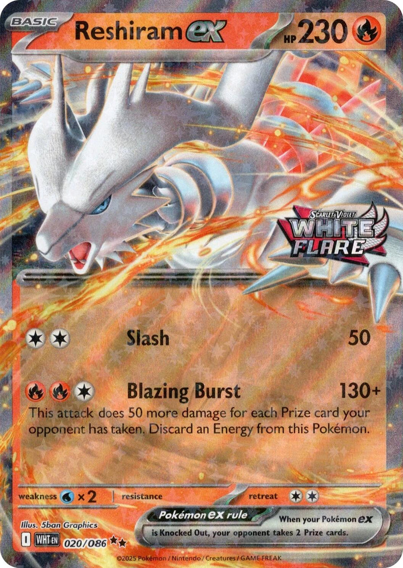 Reshiram ex (020/086) (White Flare Stamped) [Miscellaneous Cards] - The Mythic Store | 24h Order Processing