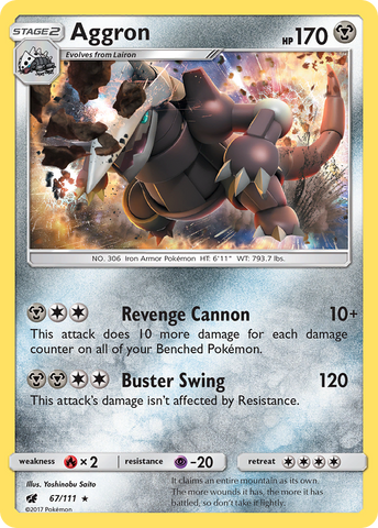 Aggron (67/111) [Sun & Moon: Crimson Invasion] - The Mythic Store | 24h Order Processing