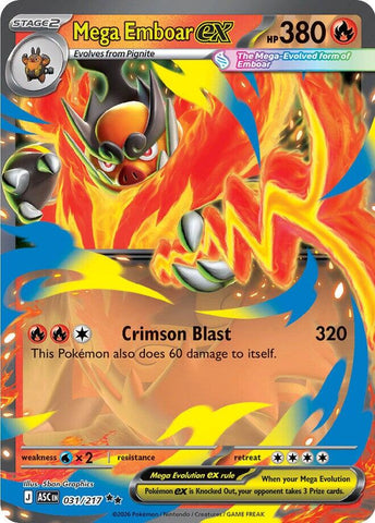 Mega Emboar ex (031/217) [Mega Evolution: Ascended Heroes] - The Mythic Store | 24h Order Processing
