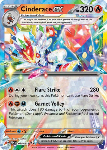 Cinderace ex (038/217) [Mega Evolution: Ascended Heroes] - The Mythic Store | 24h Order Processing