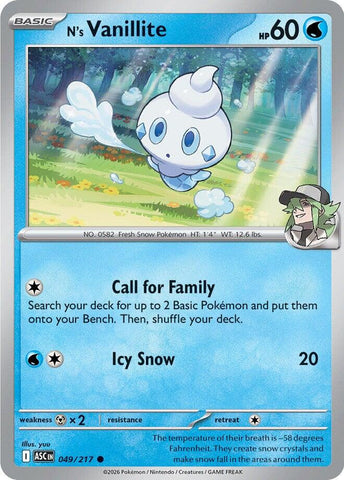 N's Vanillite (049/217) [Mega Evolution: Ascended Heroes] - The Mythic Store | 24h Order Processing