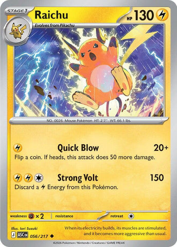 Raichu (056/217) [Mega Evolution: Ascended Heroes] - The Mythic Store | 24h Order Processing