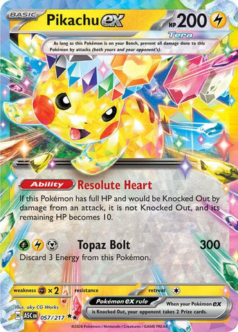 Pikachu ex (057/217) [Mega Evolution: Ascended Heroes] - The Mythic Store | 24h Order Processing