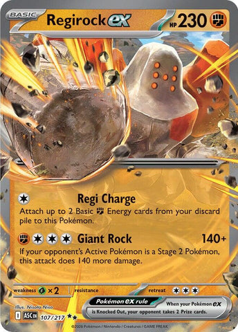 Regirock ex (107/217) [Mega Evolution: Ascended Heroes] - The Mythic Store | 24h Order Processing