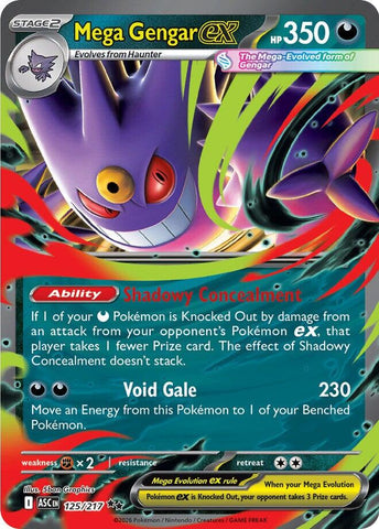 Mega Gengar ex (125/217) [Mega Evolution: Ascended Heroes] - The Mythic Store | 24h Order Processing