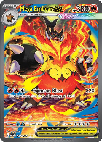 Mega Emboar ex (273/217) [Mega Evolution: Ascended Heroes] - The Mythic Store | 24h Order Processing