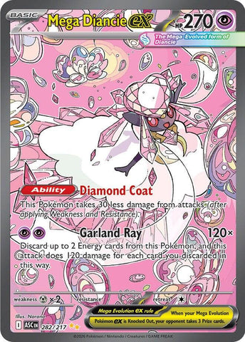 Mega Diancie ex (282/217) [Mega Evolution: Ascended Heroes] - The Mythic Store | 24h Order Processing