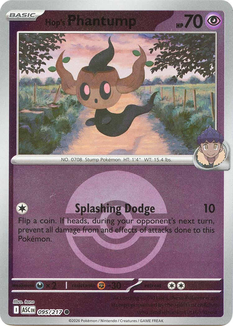 Hop's Phantump (095/217) (Poke Ball) [Mega Evolution: Ascended Heroes] - The Mythic Store | 24h Order Processing
