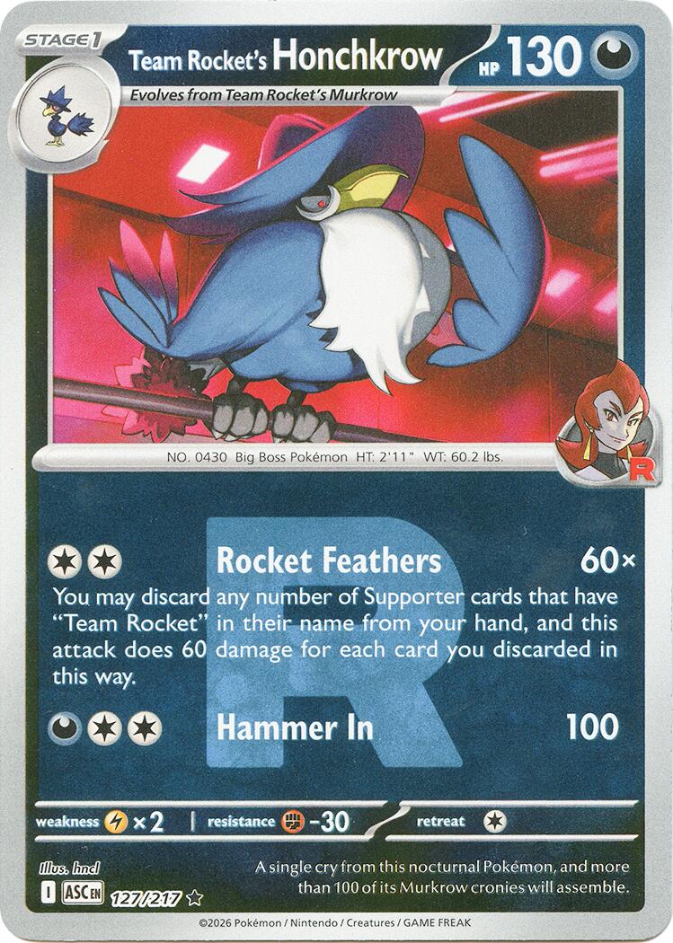 Team Rocket's Honchkrow (127/217) (Team Rocket) [Mega Evolution: Ascended Heroes] - The Mythic Store | 24h Order Processing
