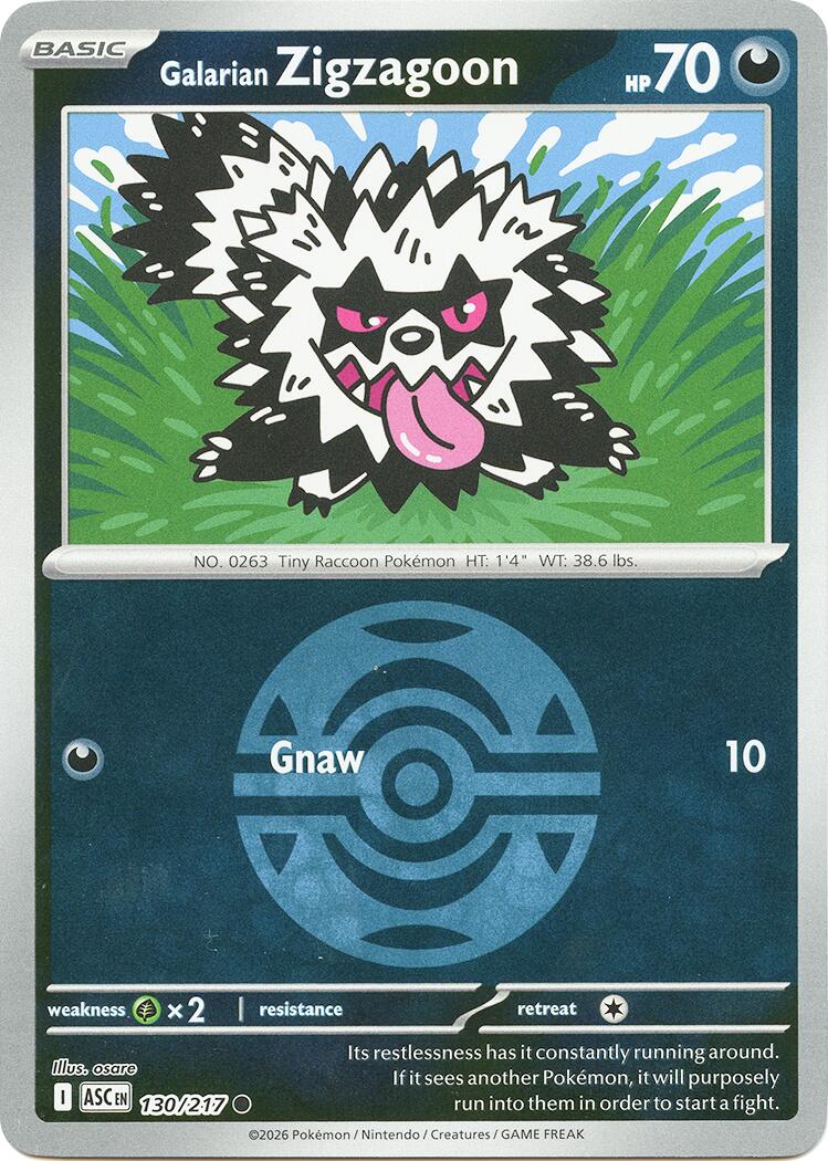 Galarian Zigzagoon (130/217) (Dusk Ball) [Mega Evolution: Ascended Heroes] - The Mythic Store | 24h Order Processing