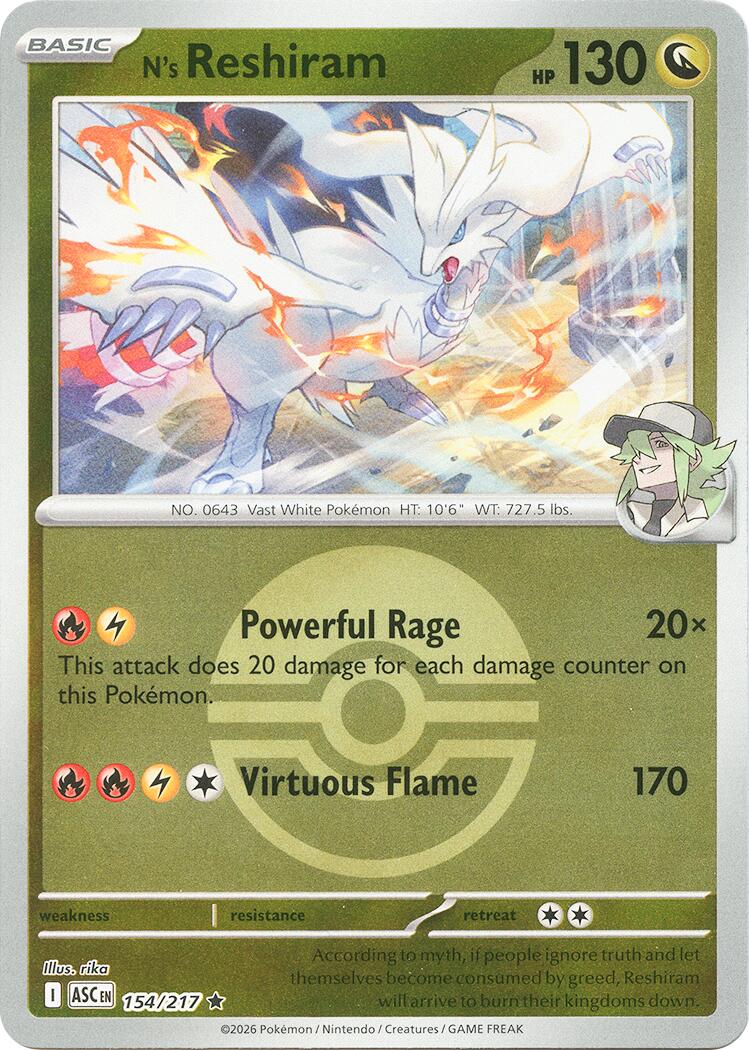 N's Reshiram (154/217) (Poke Ball) [Mega Evolution: Ascended Heroes] - The Mythic Store | 24h Order Processing