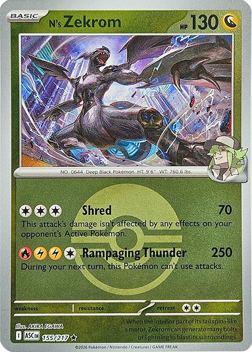 N's Zekrom (155/217) (Poke Ball) [Mega Evolution: Ascended Heroes] - The Mythic Store | 24h Order Processing