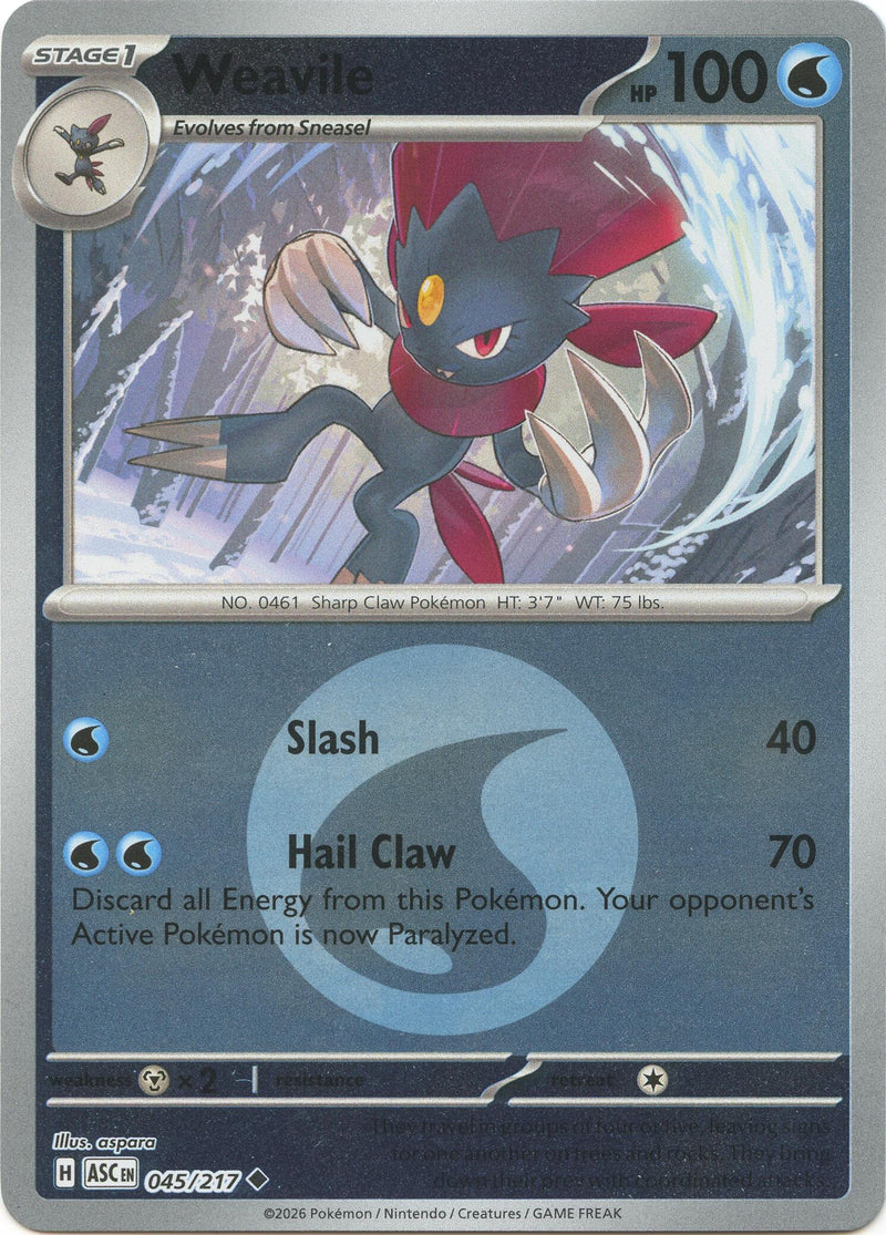 Weavile (045/217) (Energy Symbol Pattern) [Mega Evolution: Ascended Heroes] - The Mythic Store | 24h Order Processing