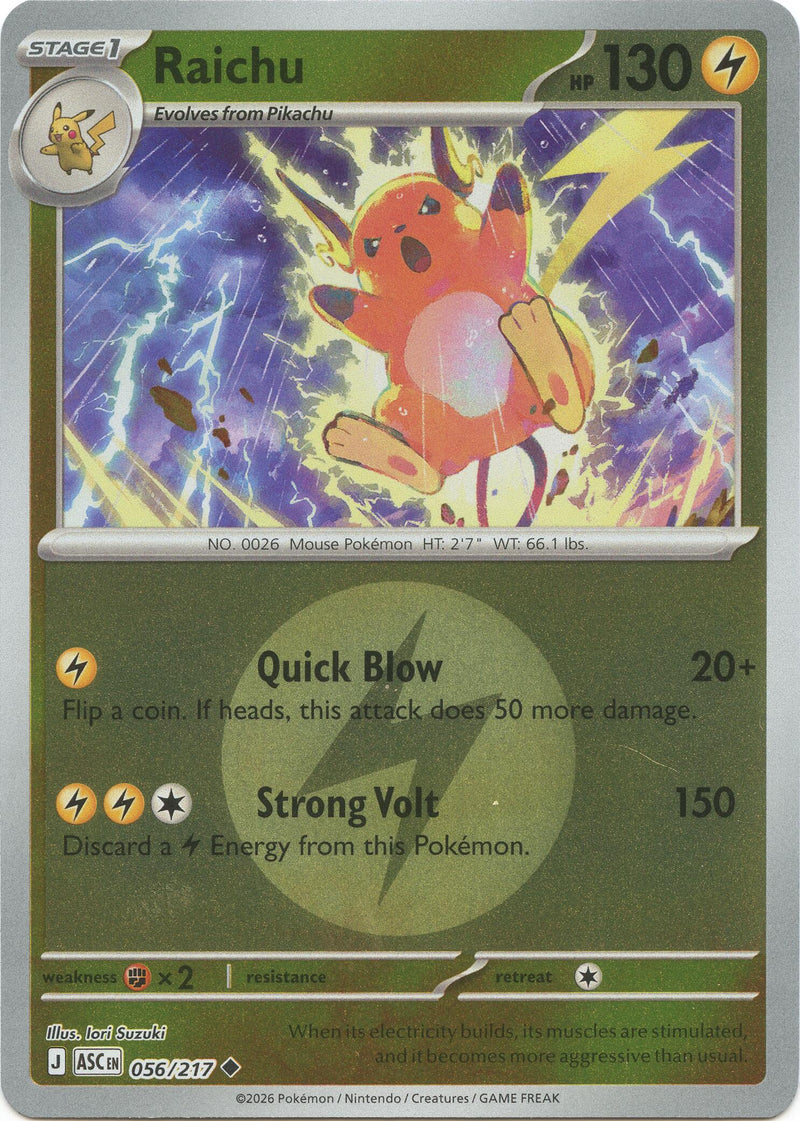Raichu (056/217) (Energy Symbol Pattern) [Mega Evolution: Ascended Heroes] - The Mythic Store | 24h Order Processing