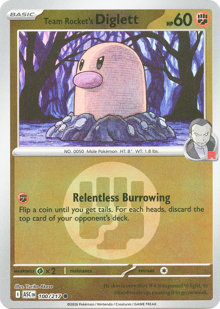 Team Rocket's Diglett (100/217) (Energy Symbol Pattern) [Mega Evolution: Ascended Heroes] - The Mythic Store | 24h Order Processing