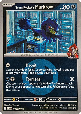 Team Rocket's Murkrow (126/217) (Energy Symbol Pattern) [Mega Evolution: Ascended Heroes] - The Mythic Store | 24h Order Processing