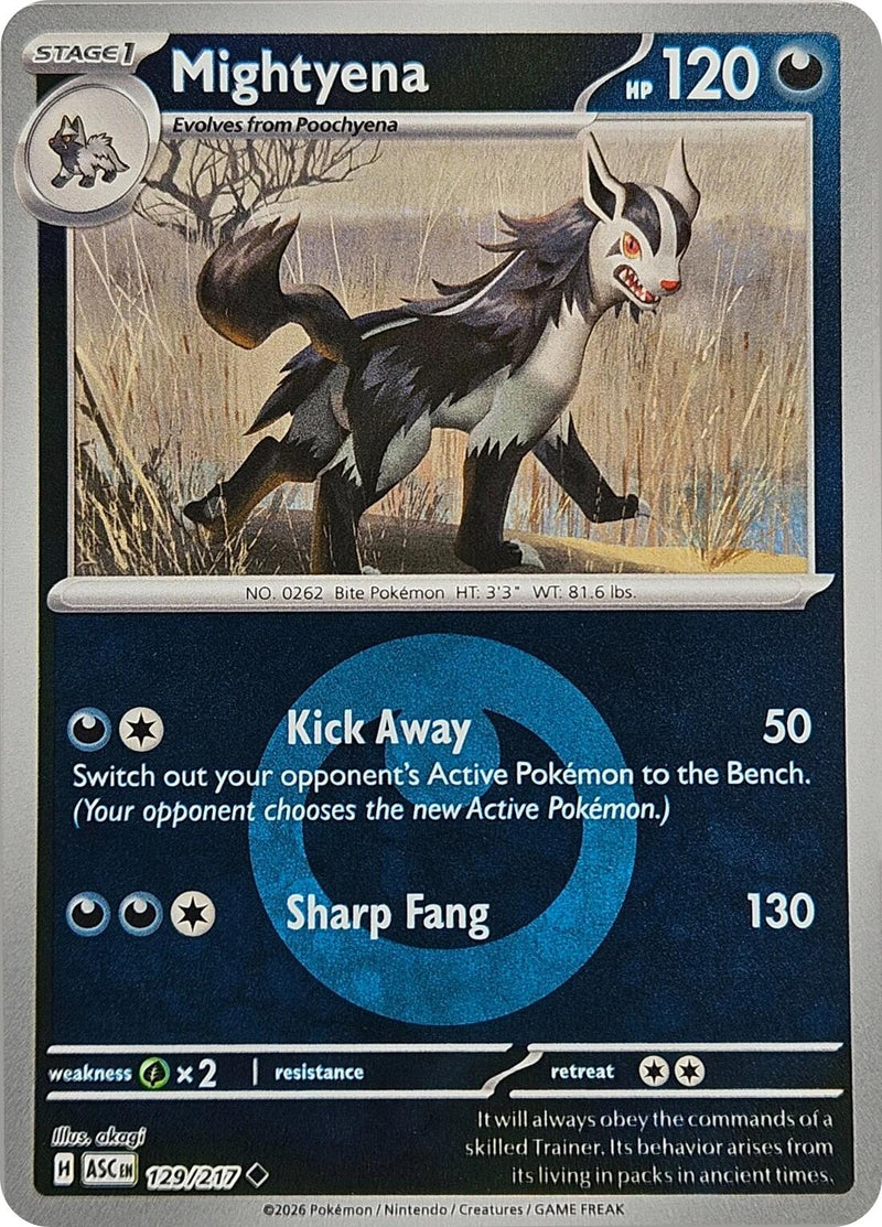 Mightyena (129/217) (Energy Symbol Pattern) [Mega Evolution: Ascended Heroes] - The Mythic Store | 24h Order Processing