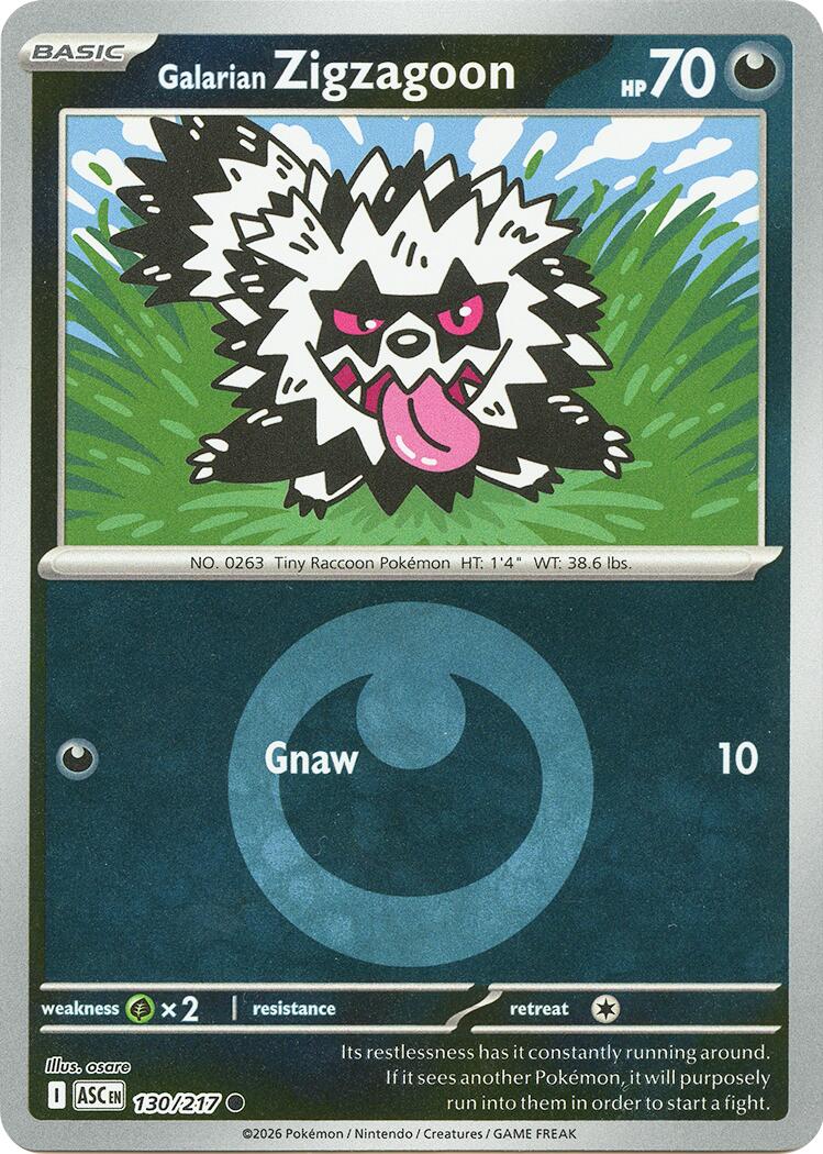 Galarian Zigzagoon (130/217) (Energy Symbol Pattern) [Mega Evolution: Ascended Heroes] - The Mythic Store | 24h Order Processing