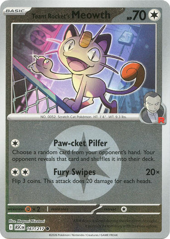 Team Rocket's Meowth (161/217) (Energy Symbol Pattern) [Mega Evolution: Ascended Heroes] - The Mythic Store | 24h Order Processing