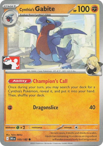 Cynthia's Gabite (103/182) [Prize Pack Series Eight] - The Mythic Store | 24h Order Processing