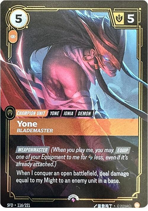 Yone - Blademaster (116/221) [Riftbound Organized Play Promotional Cards] - The Mythic Store | 24h Order Processing