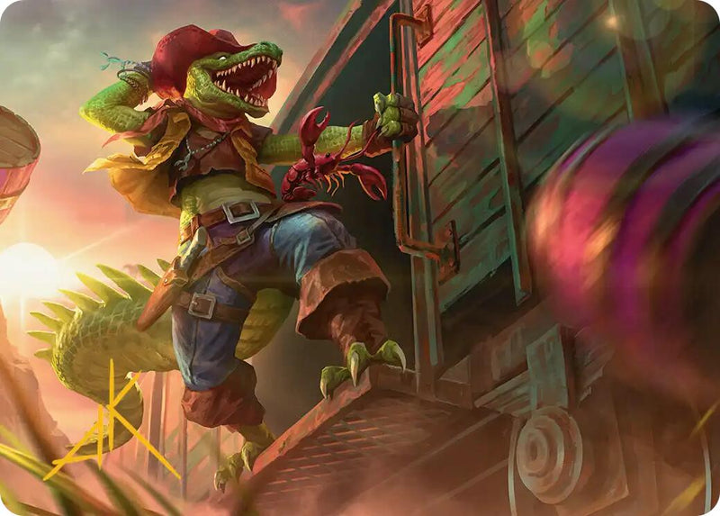 Leatherhead, Iron Gator Art Card (Gold-Stamped Signature) [Teenage Mutant Ninja Turtles Art Series] - The Mythic Store | 24h Order Processing