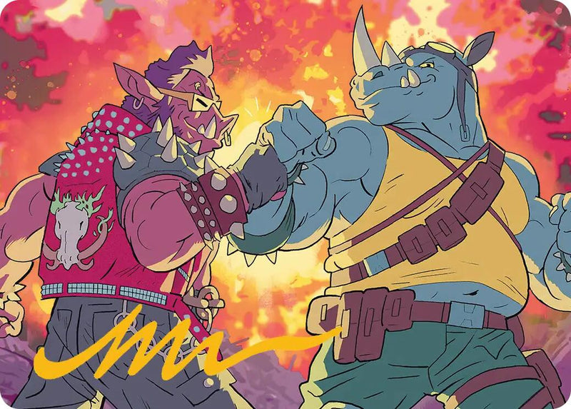 Bebop & Rocksteady Art Card (Gold-Stamped Signature) [Teenage Mutant Ninja Turtles Art Series] - The Mythic Store | 24h Order Processing