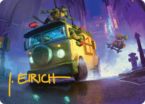 Turtle Van Art Card (Gold-Stamped Signature) [Teenage Mutant Ninja Turtles Art Series] - The Mythic Store | 24h Order Processing