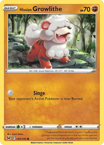 Hisuian Growlithe (083/196) [Sword & Shield: Lost Origin] - The Mythic Store | 24h Order Processing