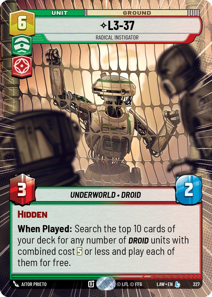 L3-37 - Radical Instigator (327) (Hyperspace) (327) [A Lawless Time] - The Mythic Store | 24h Order Processing