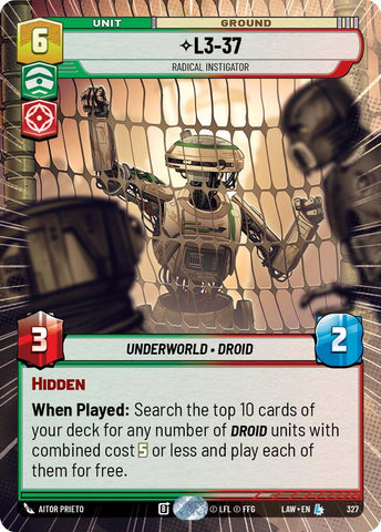 L3-37 - Radical Instigator (327) (Hyperspace) (327) [A Lawless Time] - The Mythic Store | 24h Order Processing