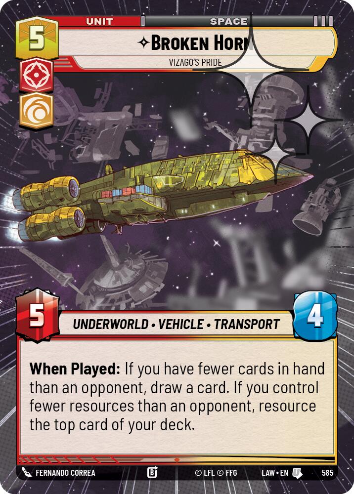 Broken Horn - Vizago's Pride (585) (Hyperspace Foil) (585) [A Lawless Time] - The Mythic Store | 24h Order Processing