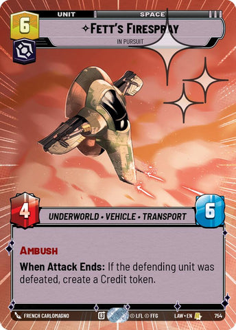 Fett's Firespray - In Pursuit (754) (Hyperspace Foil) (754) [A Lawless Time] - The Mythic Store | 24h Order Processing