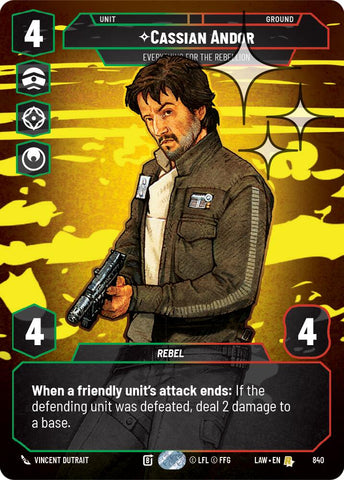 Cassian Andor - Everything for the Rebellion (Prestige Foil) (840) (840) [A Lawless Time] - The Mythic Store | 24h Order Processing