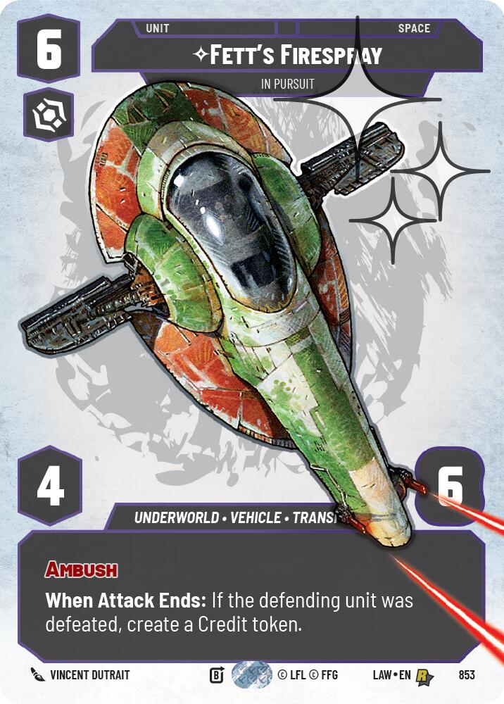 Fett's Firespray - In Pursuit (Prestige Foil) (853) (853) [A Lawless Time] - The Mythic Store | 24h Order Processing