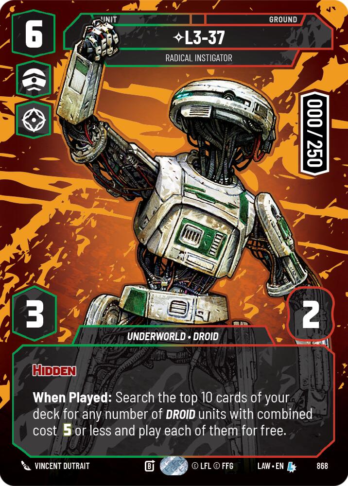 L3-37 - Radical Instigator (Serialized) (868) (868) [A Lawless Time] - The Mythic Store | 24h Order Processing