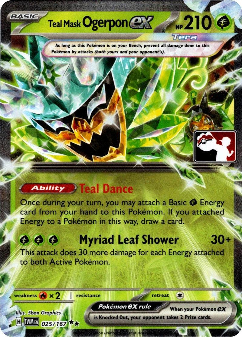 Teal Mask Ogerpon ex (025/167) (Prize Pack Series 7) [Prize Pack Series Seven] - The Mythic Store | 24h Order Processing