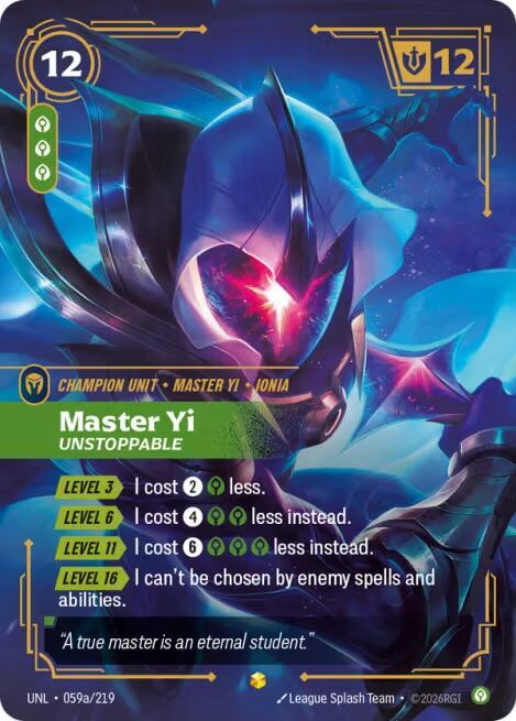 Master Yi - Unstoppable (Alternate Art) (059a/219) [Unleashed] - The Mythic Store | 24h Order Processing