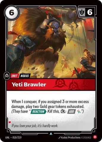 Yeti Brawler (018/219) [Unleashed] - The Mythic Store | 24h Order Processing