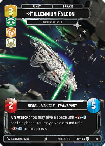 Millennium Falcon - Dodging Patrols (25) (Foil) (25) [A Lawless Time: Weekly Play] - The Mythic Store | 24h Order Processing