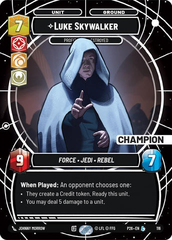 Luke Skywalker - Profit or Be Destroyed (116) (Champion) (116) [Sector and Regional Promos: Season 1] - The Mythic Store | 24h Order Processing