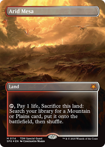 Arid Mesa (Borderless) (Dragonscale Foil) [Tarkir: Dragonstorm Special Guests] - The Mythic Store | 24h Order Processing