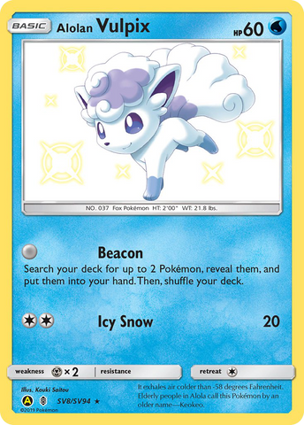 Alolan Vulpix (SV8/SV94) [Sun & Moon: Hidden Fates - Shiny Vault] - The Mythic Store | 24h Order Processing