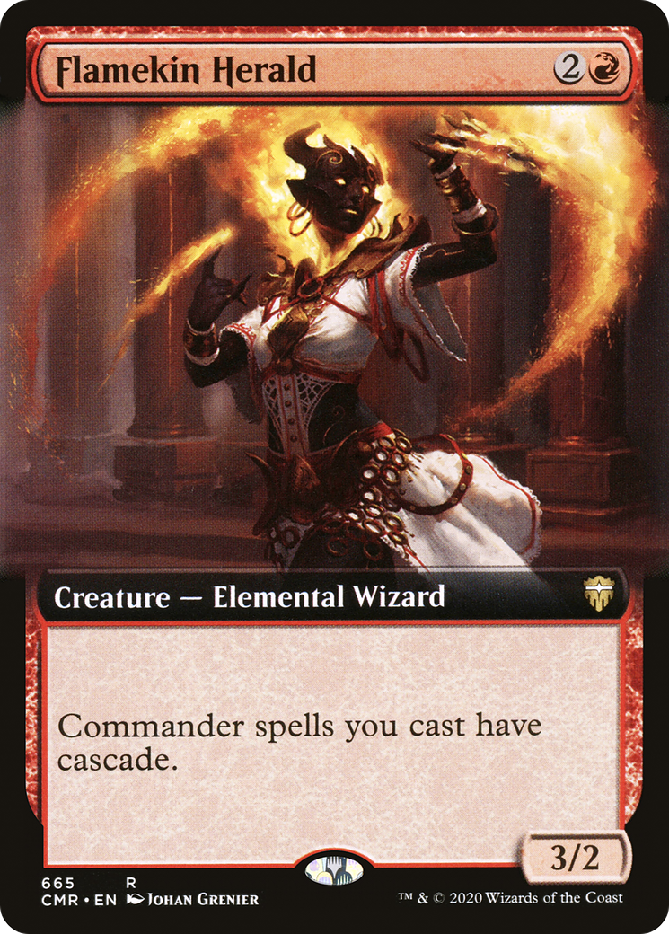 Flamekin Herald (Extended Art) [Commander Legends] - The Mythic Store | 24h Order Processing